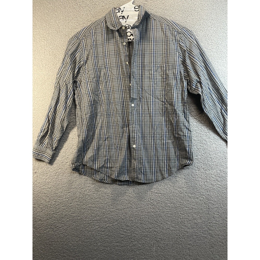 Roundtree & Yorke Dress Shirt Plaid Cotton Size Large‎ Mens